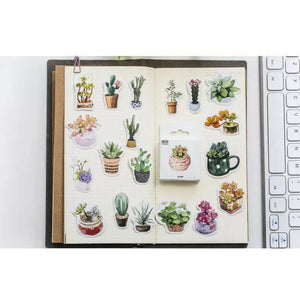 50 Pcs Succulent DIY Cut Sticker Pack - Planner Journal Bujo Card Making Decoration